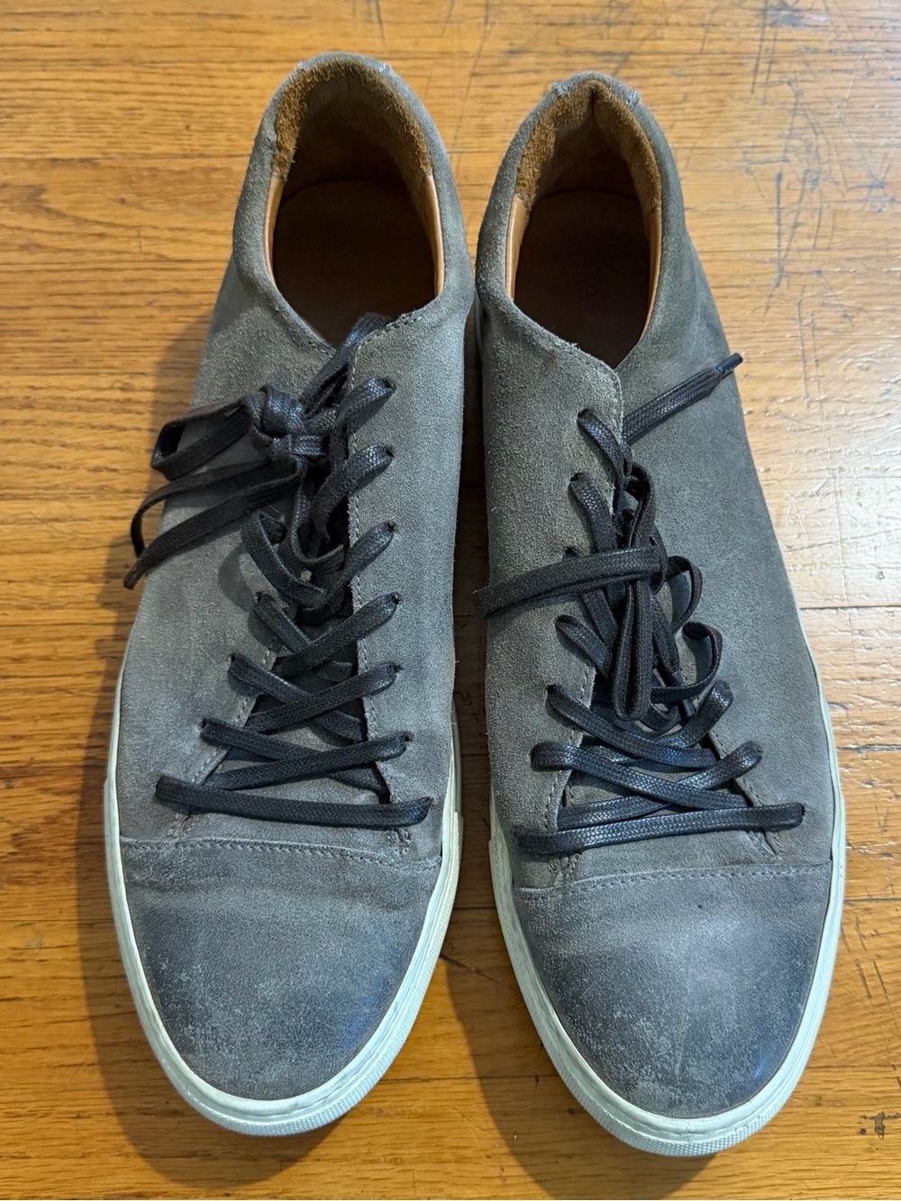 John Varvatos 315 Reed Gray Suede Low-Top Sneakers